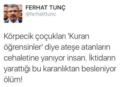 Ferhat Tunç'tan skandal tweet