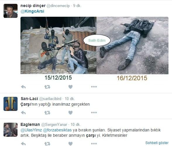 Çarşı PKK'lı teröristin fotoğrafını paylaştı