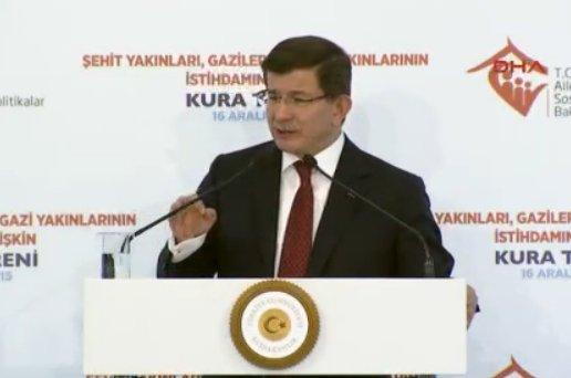Başbakan Davutoğlu şehit yakınlarına seslendi
