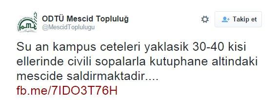 ODTÜ'de mescide giden öğrencilere saldırı