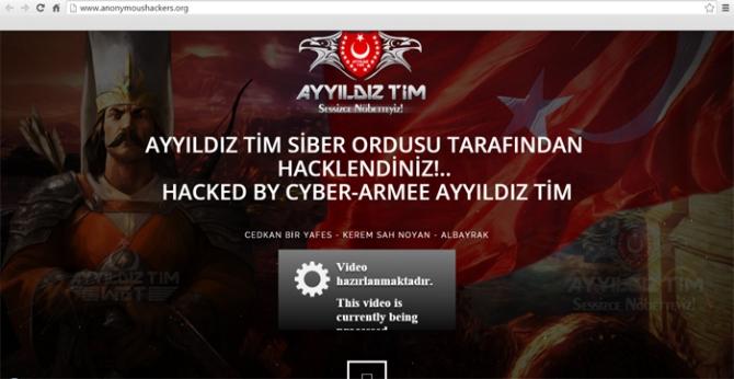 Ayyıldız Tim Anonymous’u hackledi
