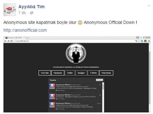 Ayyıldız Tim Anonymous’u hackledi