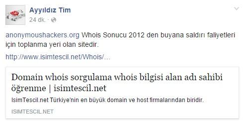 Ayyıldız Tim Anonymous’u hackledi