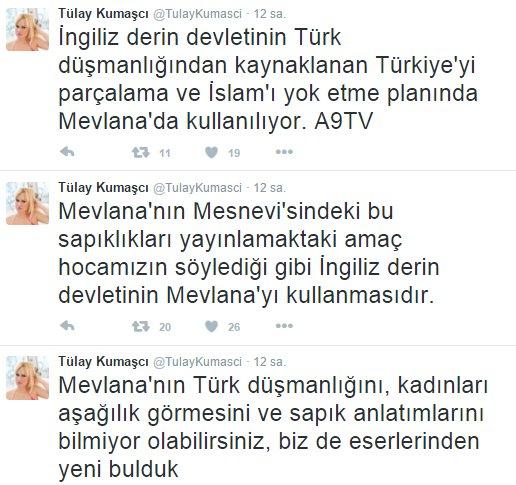 Kedicik Tülay Kumaşçı Mevlana'ya hakaret etti