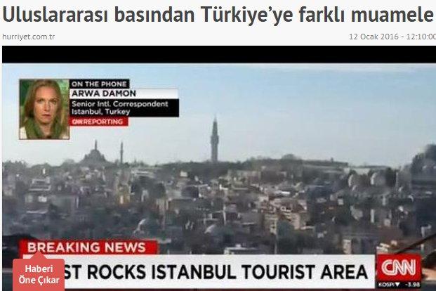 Hürriyet Sultanahmet saldırısında dış basına tepkili