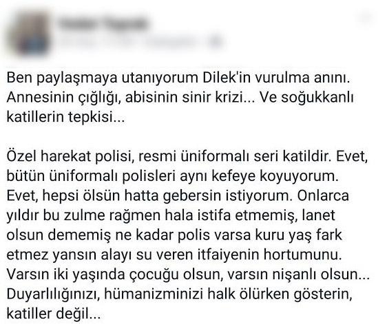 Üniversite hocası: Polislerin hepsi gebersin