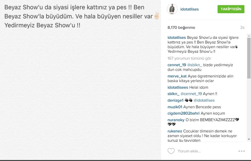 İdo Tatlıses: Beyaz Show'u yedirmeyiz