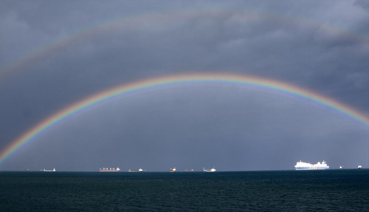Hatay'da çift gökkuşağı