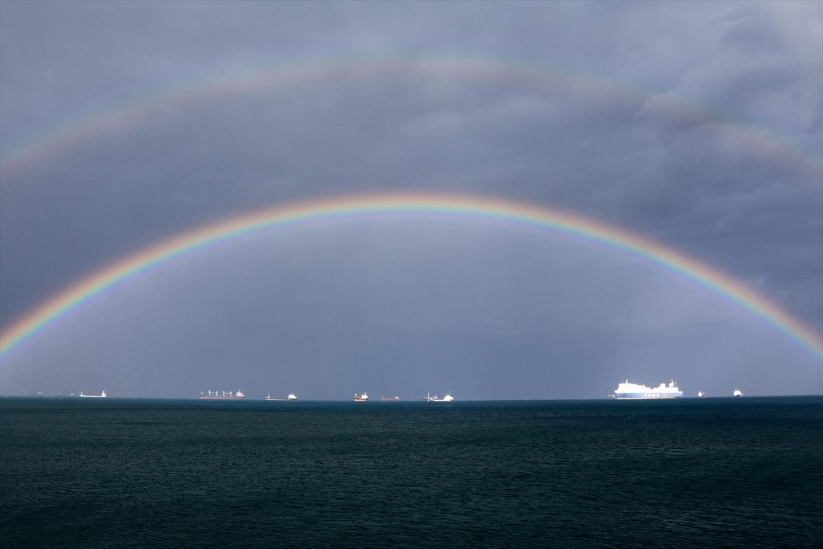 Hatay'da çift gökkuşağı
