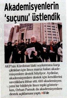 Akademisyenler PKK medyasına manşet oldu