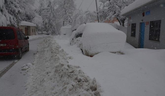 Trabzon'da otomobiller kara gömüldü