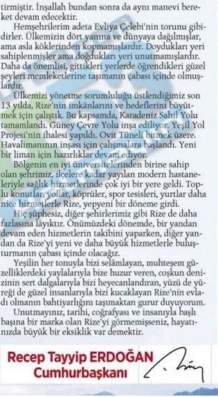 Cumhurbaşkanı Erdoğan memleketi Rize'yi anlattı