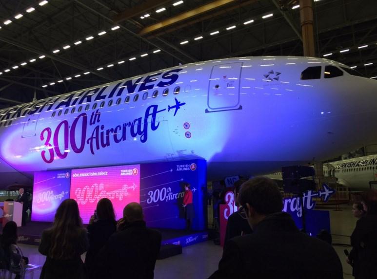 THY 300'üncü uçağı için tören düzenledi