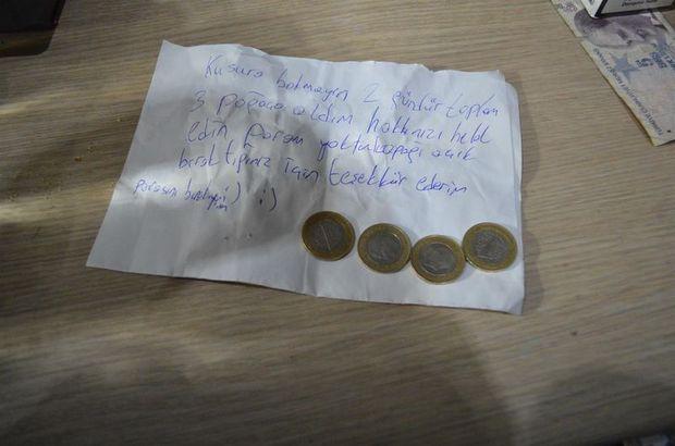 İzinsiz aldığı poğaçaların parasını bıraktı