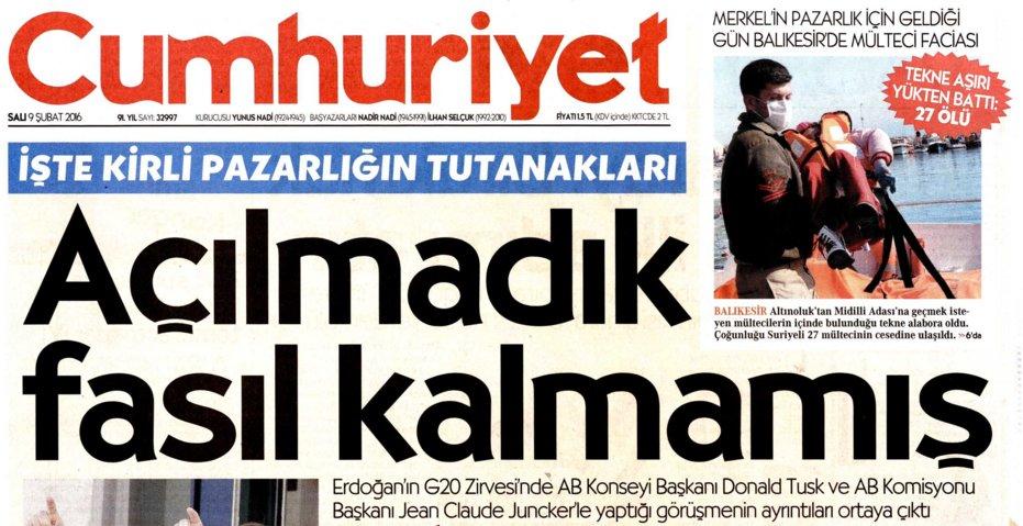 Cumhuriyet ve Sözcü'nün 'kirli pazarlık' manşetleri