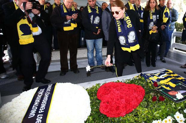 Coraline Koç eşi Mustafa Koç'un kabrini ziyaret etti