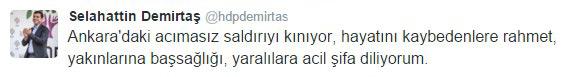 Selahattin Demirtaş: Acımasız saldırıyı kınıyorum