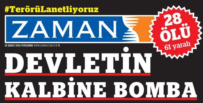 Cumhuriyet ve Zaman yine aynı manşetle çıktı