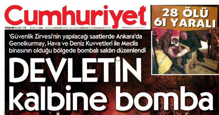 Cumhuriyet ve Zaman yine aynı manşetle çıktı