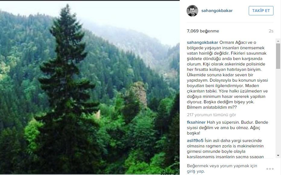 Şahan Gökbakar'dan Artvin eylemcilerine destek