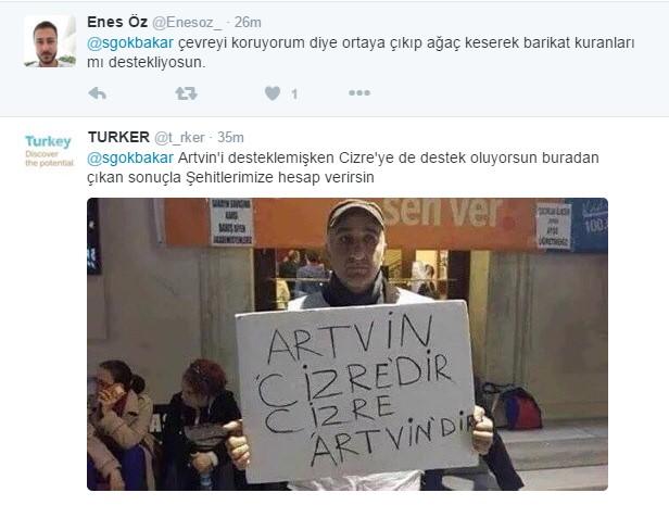 Şahan Gökbakar'dan Artvin eylemcilerine destek