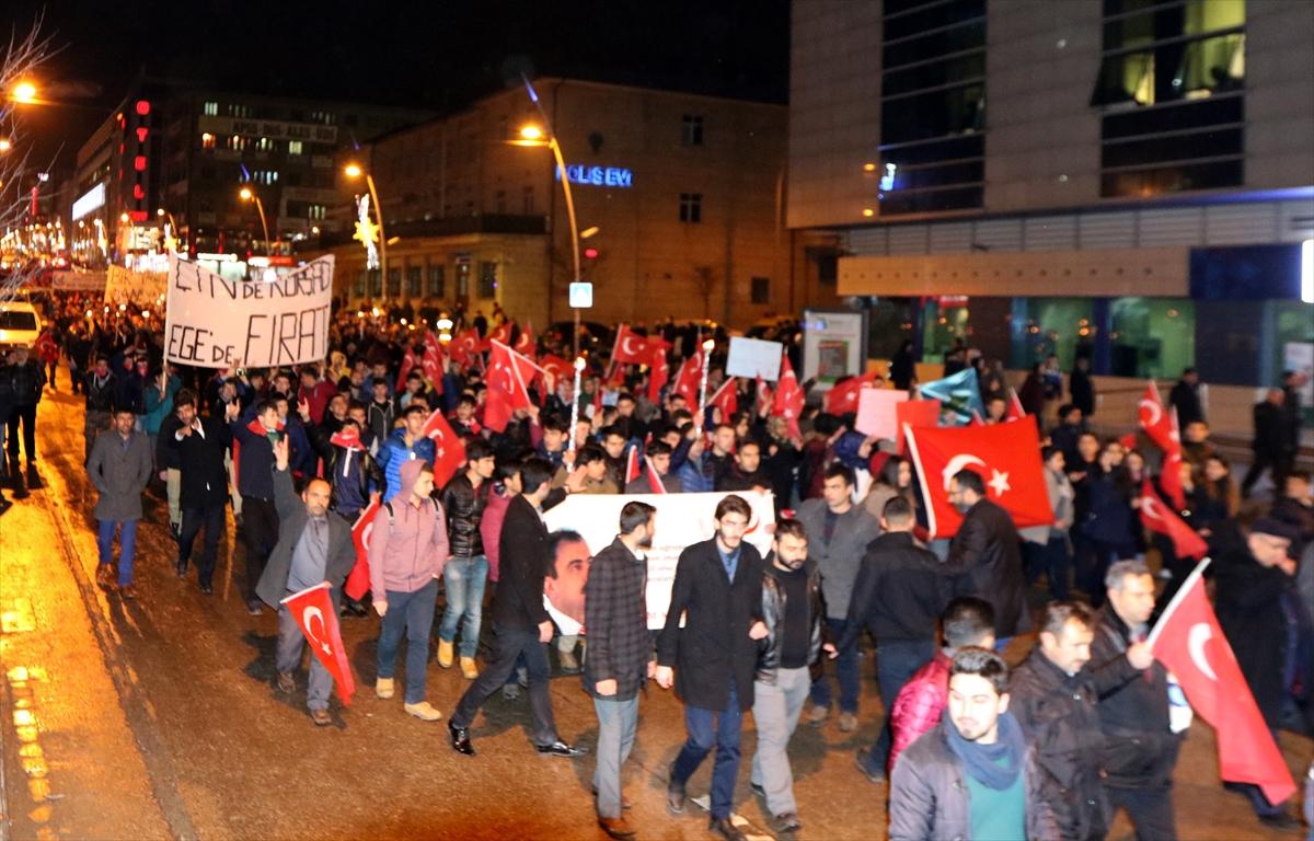 Erzurum'da teröre tepki yürüyüşü