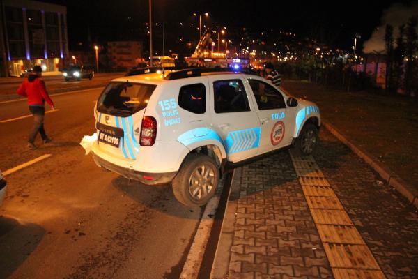Alkollü sürücü polis aracına çarparak durdu