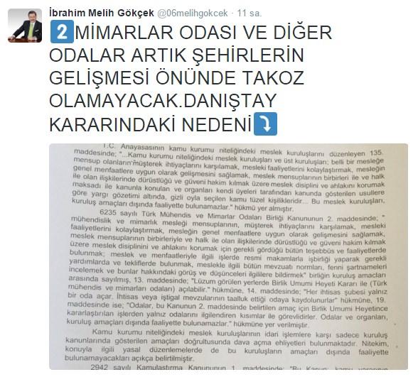 Danıştay’dan Mimarlar Odası’na ret