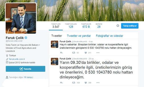Faruk Çelik twitter'den cep numarası paylaştı