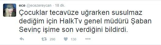Ece Zereycan Halk TV'den kovuldu