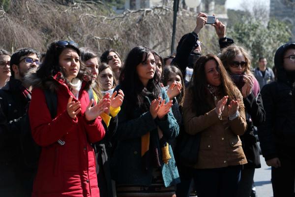 Boğaziçi Üniversitesi'nde tutuklamalara tepki eylemi