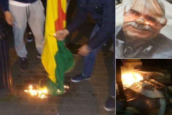 Belçika'da PKK çadırı yakıldı