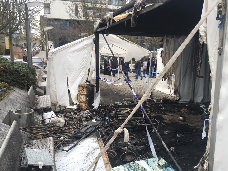 Belçika'da PKK çadırı yakıldı