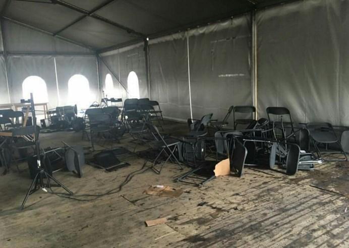 Belçika'da PKK çadırı yakıldı