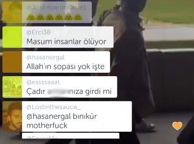 Periscope yayını yapan Belçikalıya Türklerden tepki