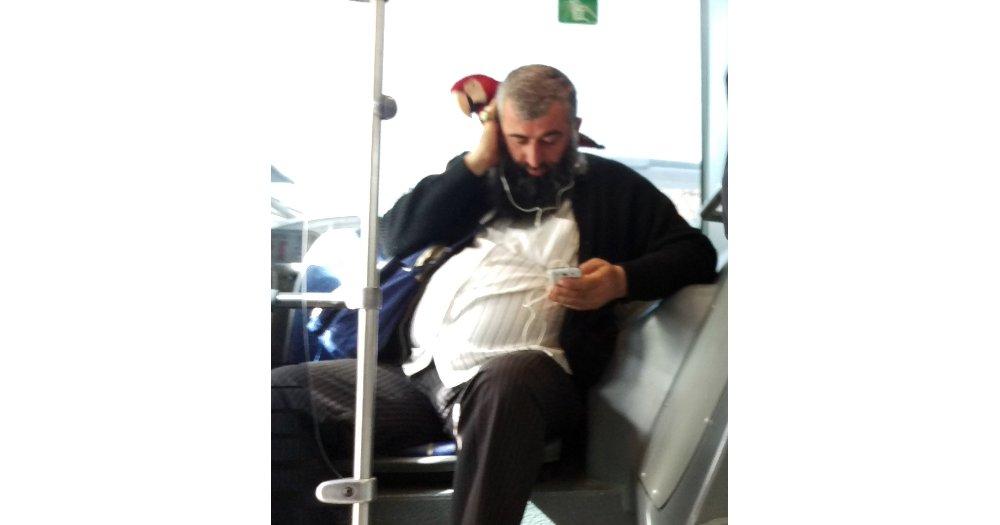 Metrobüse papağanla binen İstanbullu güldürdü