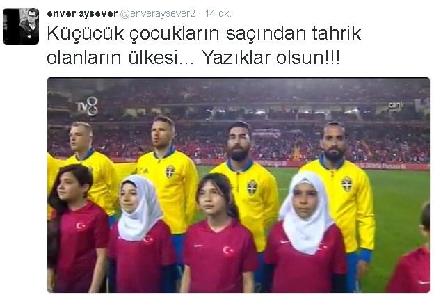 Enver Aysever başörtülü kızlardan rahatsız oldu