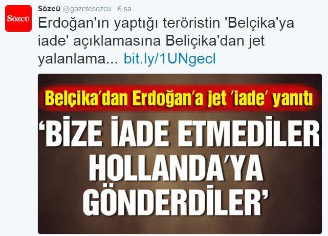 Sözcü Belçika'yı aklama çabasında