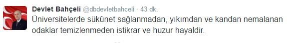 Devlet Bahçeli'den Hacettepe Üniversitesi açıklaması