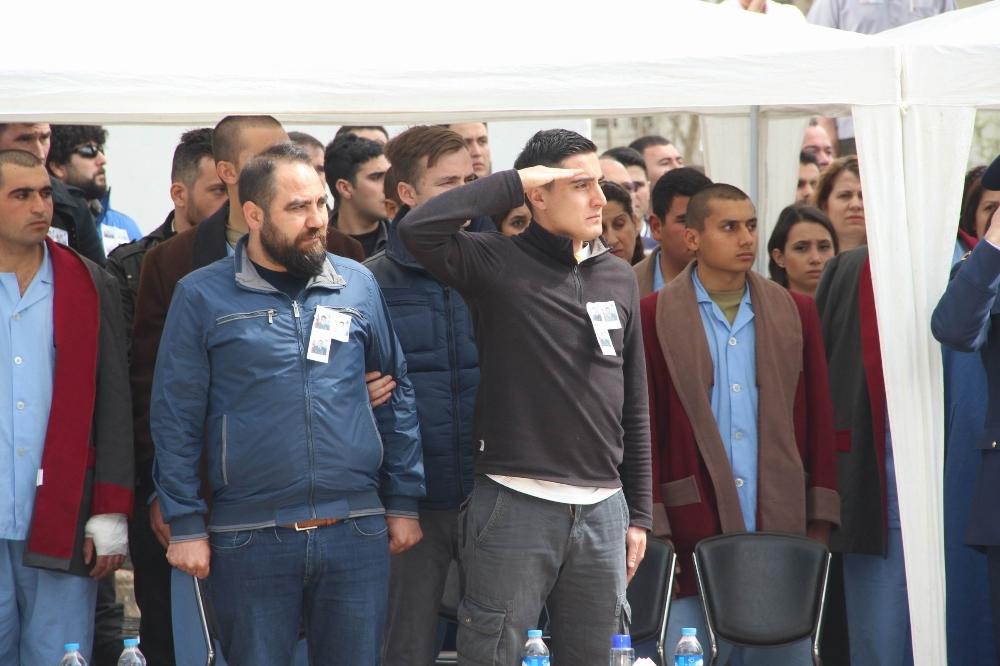 Lice şehitlerini yaralı silah arkadaşları uğurladı