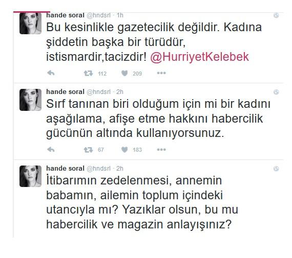 Hande Soral sert tepki gösterdi