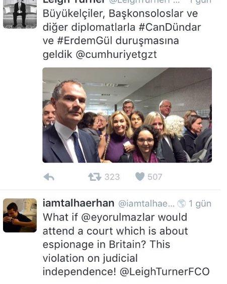 İngiliz konsolosa Türkçe ve İngilizce tepkiler