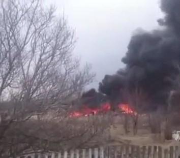 Rus savaş uçağı yerleşim yerine düştü