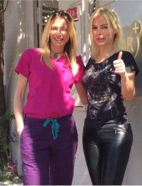 Ömür Gedik deri tayt giydi