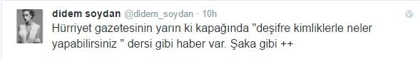 Didem Soydan'dan Hürriyet'e tepki