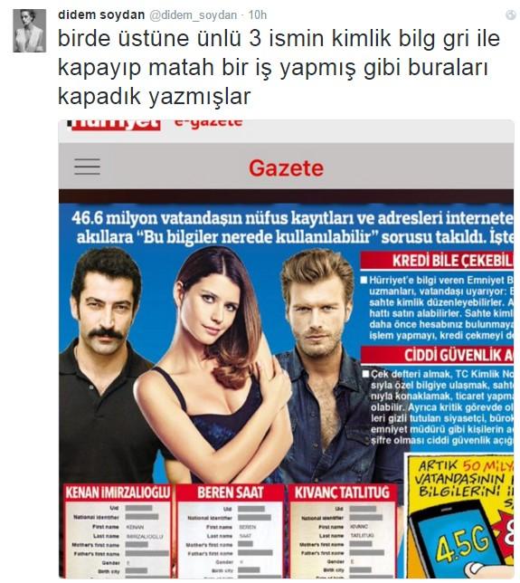 Didem Soydan'dan Hürriyet'e tepki