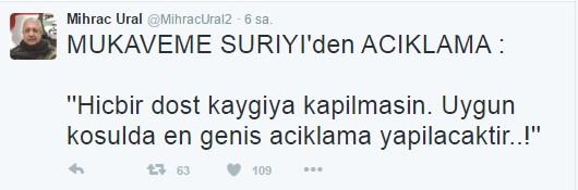 Mihraç Ural'ın twitter hesabından mesaj: Öldüremediniz