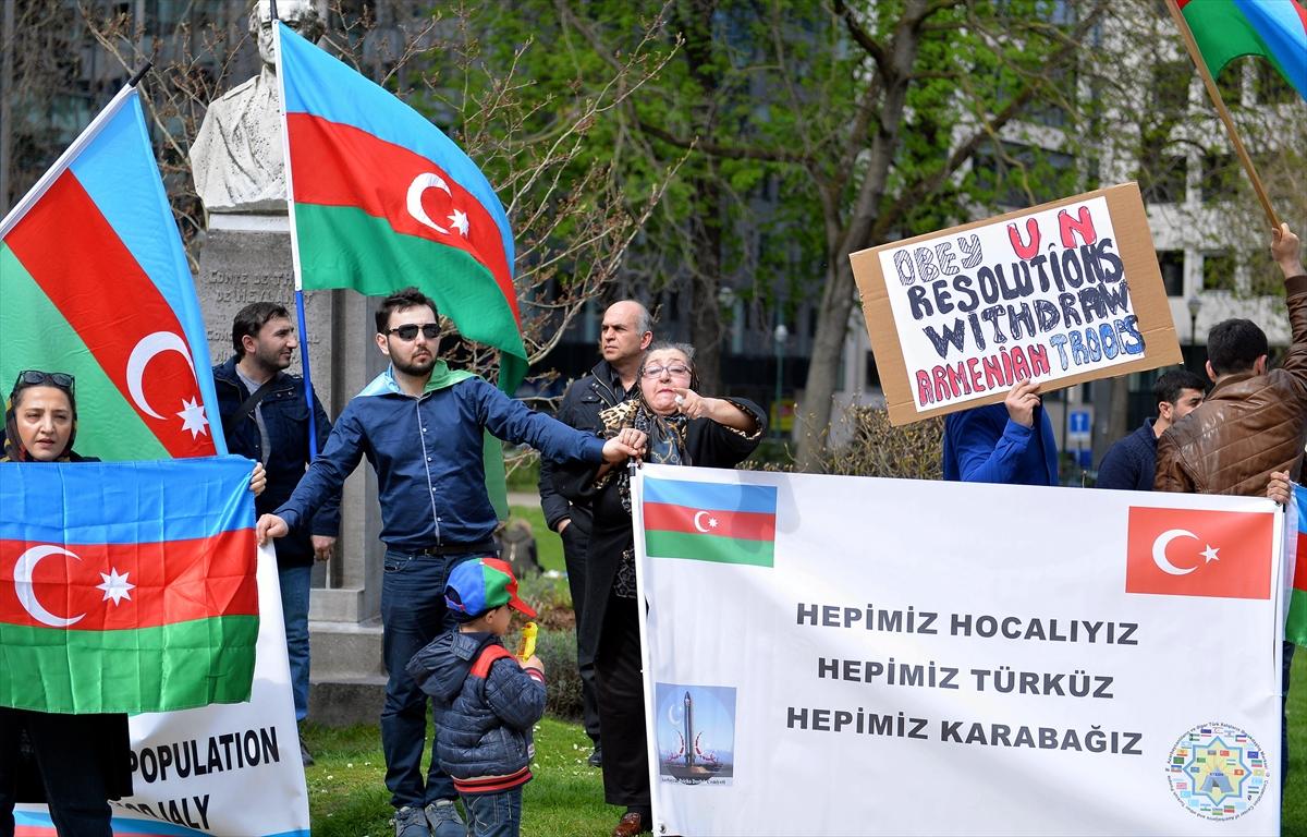 Brüksel'de Ermenistan protestosu