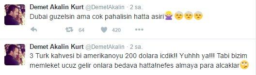 Demet Akalın Dubai'de fiyatlardan şikayetçi