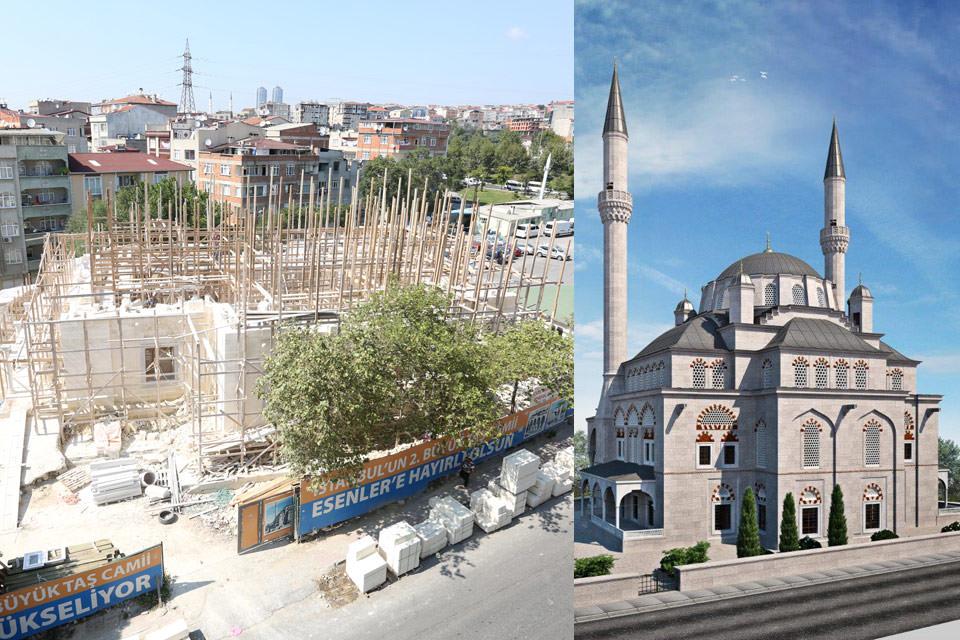 Cumhuriyet tarihinin ilk taş camisi inşa ediliyor